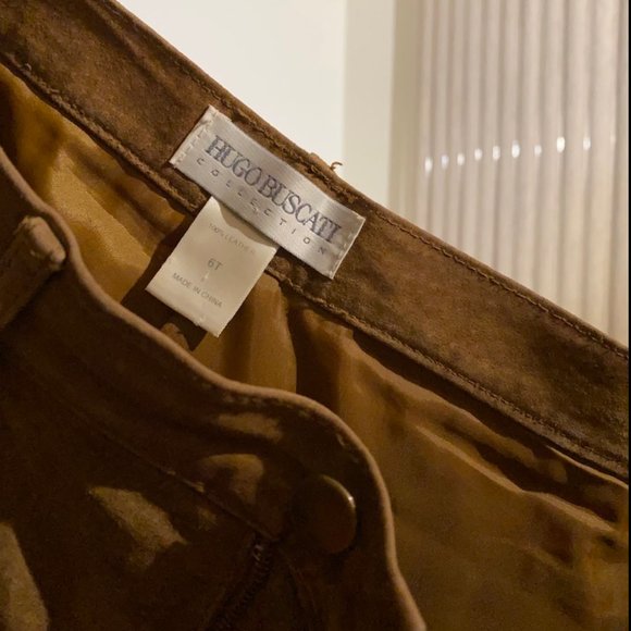 Vintage high waist tan genuine leather pants - Picture 8 of 8